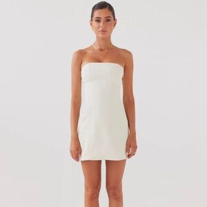 White/ivory strapless dress pepermayo size 8